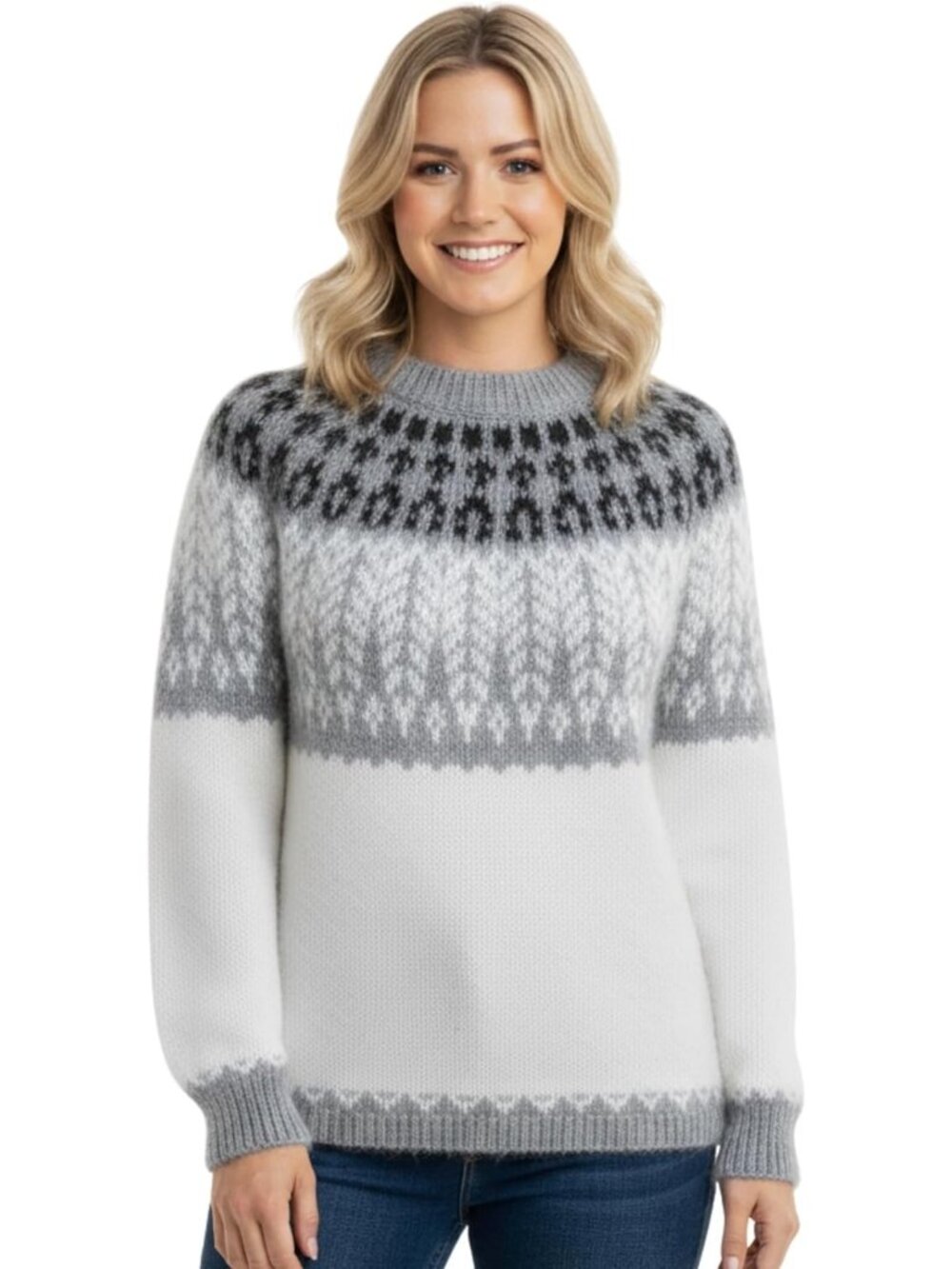 Cozy Fair Isle Alpaca Sweater for Women | Fall & Winter Knit Pullover Top